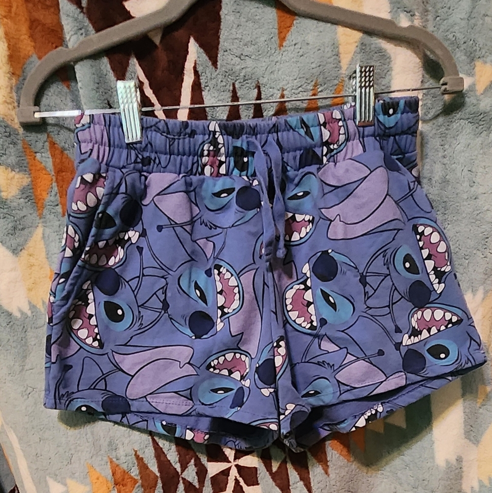 Blue Character Print Shorts